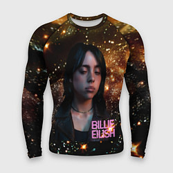 Рашгард мужской Билли Айлиш с блестками на фоне, цвет: 3D-принт