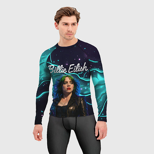 Мужской рашгард Певица Билли Айлиш / 3D-принт – фото 3