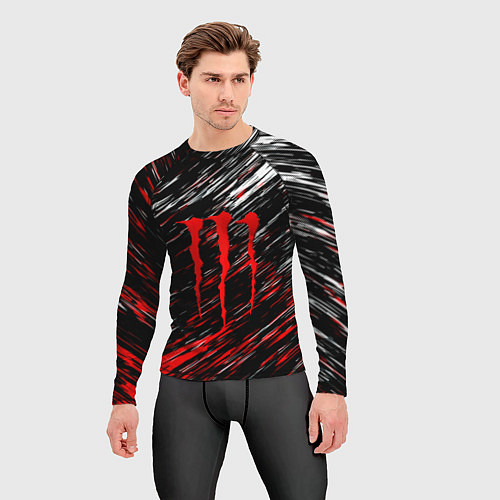 Мужской рашгард Monster energy полосы красок / 3D-принт – фото 3