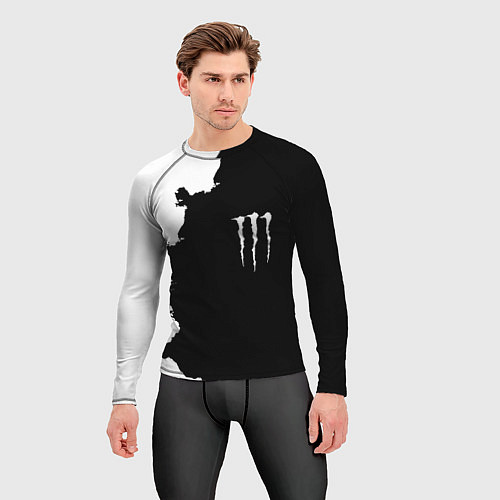 Мужской рашгард Monster energy краски белые / 3D-принт – фото 3