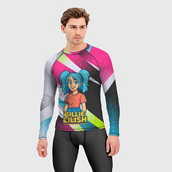 Рашгард мужской Билли Айлиш в стиле мультфильма, цвет: 3D-принт — фото 2