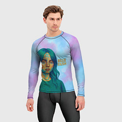 Рашгард мужской Билли Айлиш из мозаики, цвет: 3D-принт — фото 2