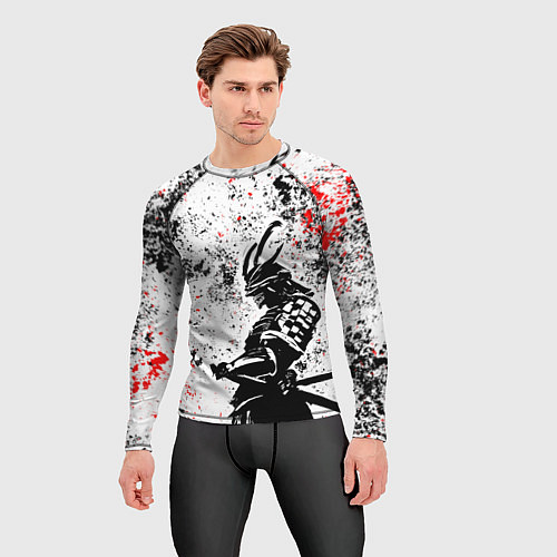 Мужской рашгард Самурай - брызги красок / 3D-принт – фото 3