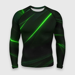 Мужской рашгард Зеленая текстура с неоновыми линиями