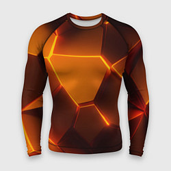 Рашгард мужской Оранжевые объемные пластины, цвет: 3D-принт