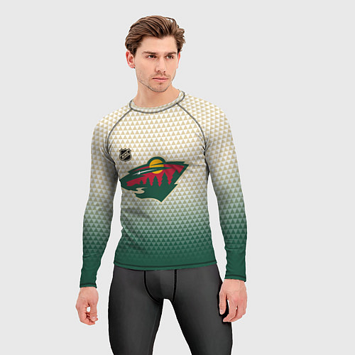 Мужской рашгард Миннесота Уайлд - геометрический градиент / 3D-принт – фото 3