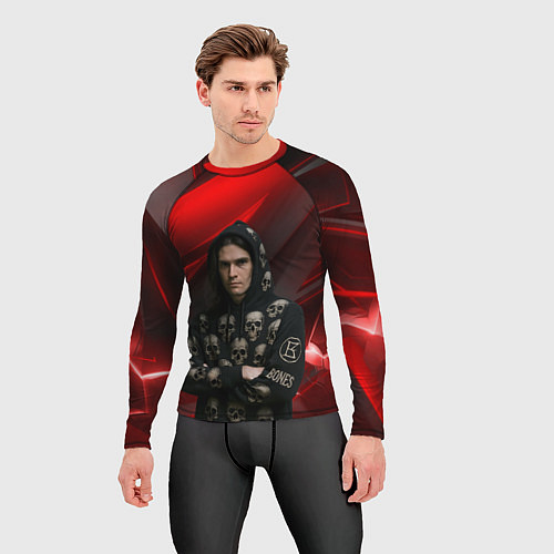 Мужской рашгард Bones с черепами на худи / 3D-принт – фото 3