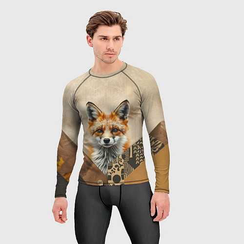 Мужской рашгард Удивительный рыжий лисёнок / 3D-принт – фото 3