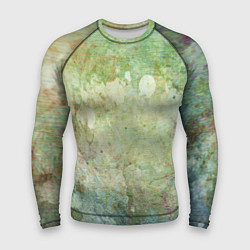 Рашгард мужской Абстракция - faded spots on a green background, цвет: 3D-принт