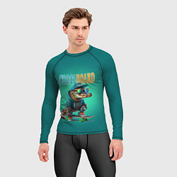 Рашгард мужской Croco cub is a cool skateboarder, цвет: 3D-принт — фото 2