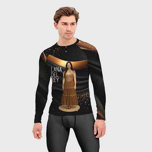 Мужской рашгард Lana Del Rey в ретро платье / 3D-принт – фото 3