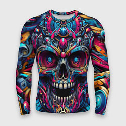 Рашгард мужской Colorful cyber skull - pattern, цвет: 3D-принт