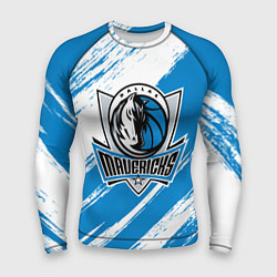 Рашгард мужской Даллас Маверикс - белый и синий, цвет: 3D-принт