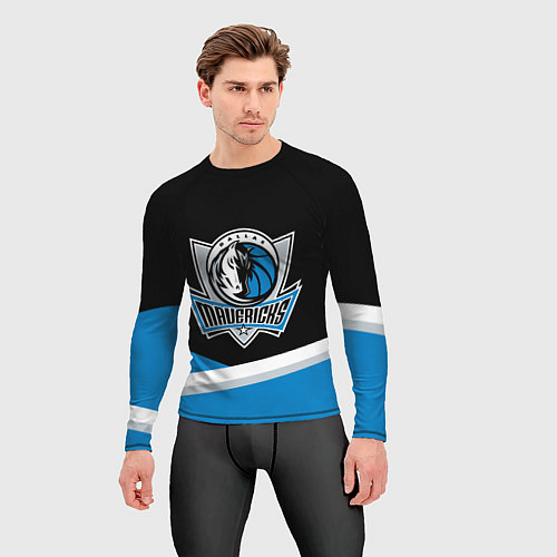 Мужской рашгард Даллас Маверикс - линии / 3D-принт – фото 3