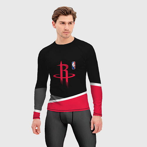 Мужской рашгард Хьюстон Рокетс - линии / 3D-принт – фото 3