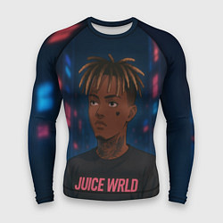 Рашгард мужской Juice WRLD - Неоновый аниме арт, цвет: 3D-принт