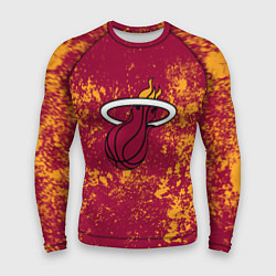 Рашгард мужской Майами Хит - брызги красок, цвет: 3D-принт