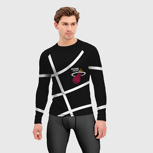 Мужской рашгард Майами Хит - баскетбольный линии / 3D-принт – фото 3