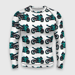Рашгард мужской Motorbike light blue, цвет: 3D-принт