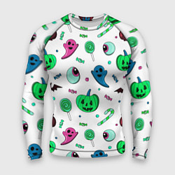 Мужской рашгард Halloween light green pumpkin - паттерн