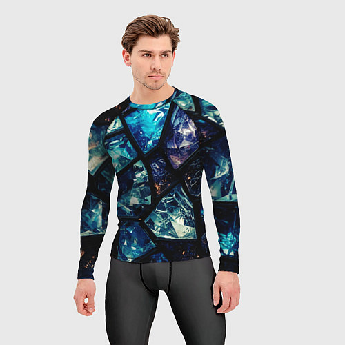 Мужской рашгард Текстура драгоценных камней / 3D-принт – фото 3