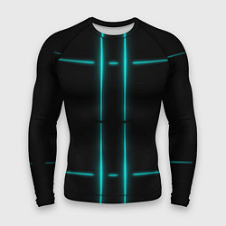 Мужской рашгард Neon black light blue line