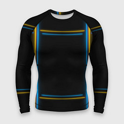 Рашгард мужской Neon yellow light blue, цвет: 3D-принт