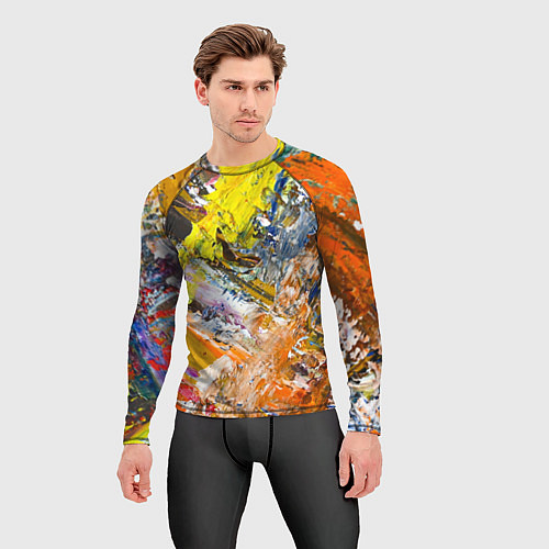 Мужской рашгард Живая Абстракция: Поток Цветов и Форм в Постоянном / 3D-принт – фото 3