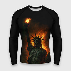 Рашгард мужской Статуя свободы в огне, цвет: 3D-принт
