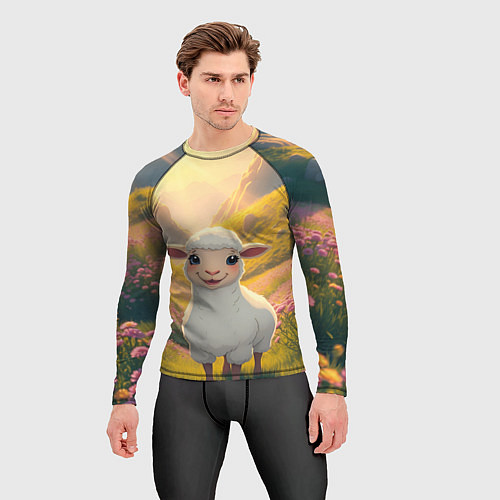 Мужской рашгард Забавный ягнёнок / 3D-принт – фото 3