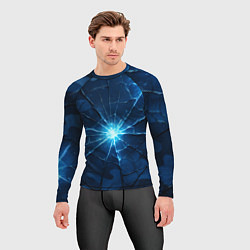 Рашгард мужской Синий камуфляж со вспышками, цвет: 3D-принт — фото 2