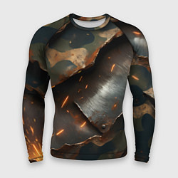 Рашгард мужской Камуфляжная ткань на металлической пластине, цвет: 3D-принт