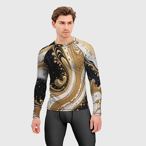 Мужской рашгард Черный агат и жидкое золото / 3D-принт – фото 3
