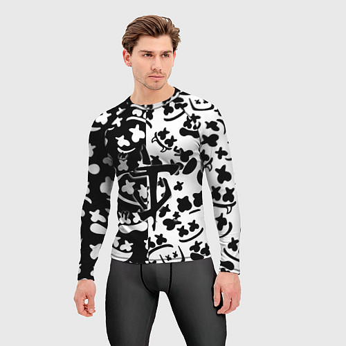 Мужской рашгард Doom x Marshmello pattern / 3D-принт – фото 3