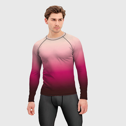 Мужской рашгард Градиент transcendent pink омбре / 3D-принт – фото 3