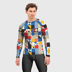 Рашгард мужской Геометрический балаган, цвет: 3D-принт — фото 2