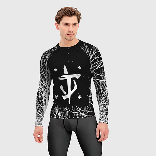 Мужской рашгард Doom белые деревья / 3D-принт – фото 3