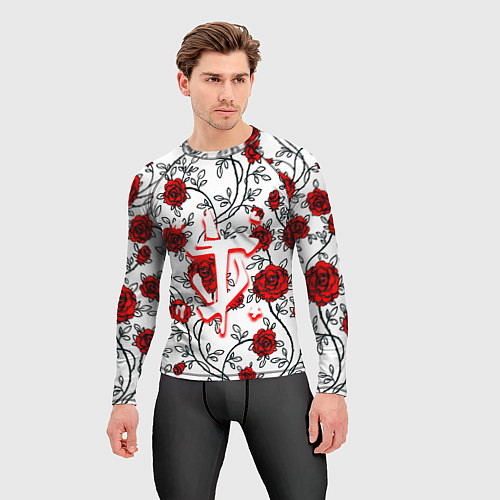 Мужской рашгард Doom розы / 3D-принт – фото 3