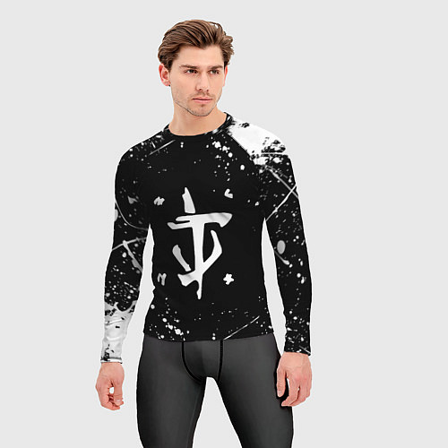 Мужской рашгард Doom краски белые / 3D-принт – фото 3