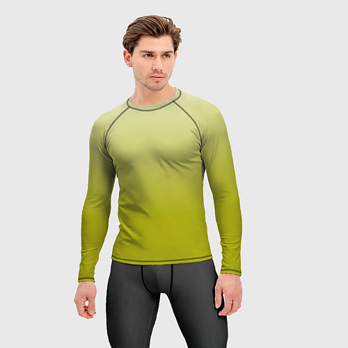Мужской рашгард Градиент лаймовый / 3D-принт – фото 3