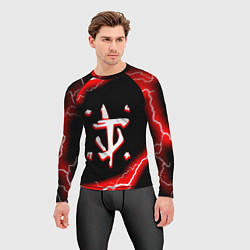 Рашгард мужской Doom красный шторм, цвет: 3D-принт — фото 2
