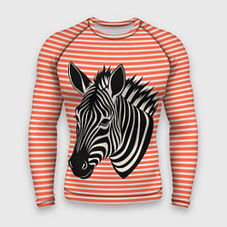 Рашгард мужской Зебра на оранжевых полосах, цвет: 3D-принт