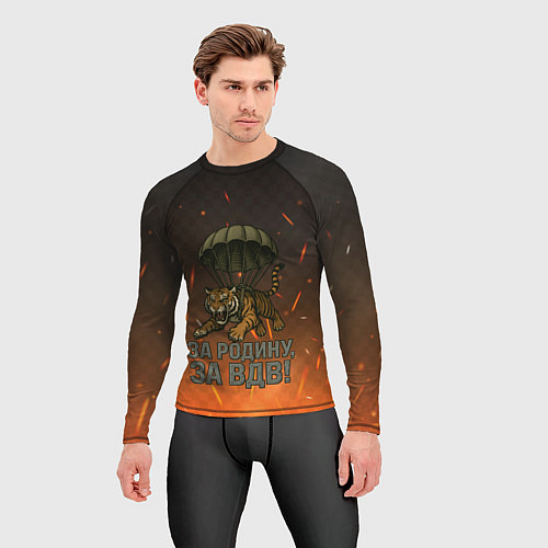 Мужской рашгард Тигра на парашюте - за Родину за ВДВ / 3D-принт – фото 3