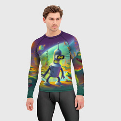 Рашгард мужской Робот-сгибальщик Бендер на планете крокодилов - не, цвет: 3D-принт — фото 2