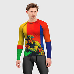 Рашгард мужской Австралийский ретро солдат поп-арт, цвет: 3D-принт — фото 2
