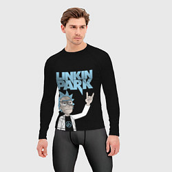 Рашгард мужской Linkin Park и Рик Санчес из Рик и Морти, цвет: 3D-принт — фото 2