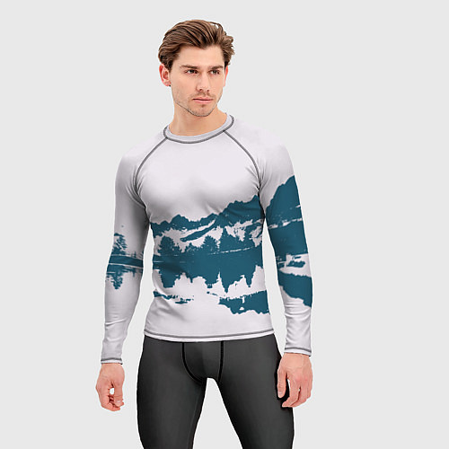 Мужской рашгард Лес и озеро / 3D-принт – фото 3