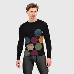 Рашгард мужской Honeycombs autumn colors, цвет: 3D-принт — фото 2