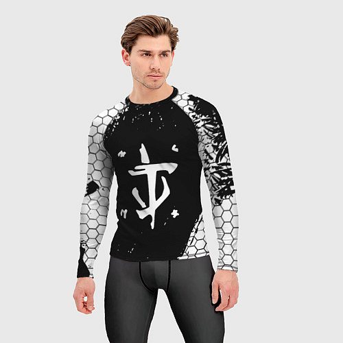 Мужской рашгард Doom соты краски / 3D-принт – фото 3