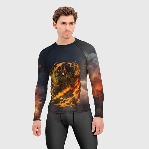 Мужской рашгард Герой аниме дракон с огненным мечем / 3D-принт – фото 3